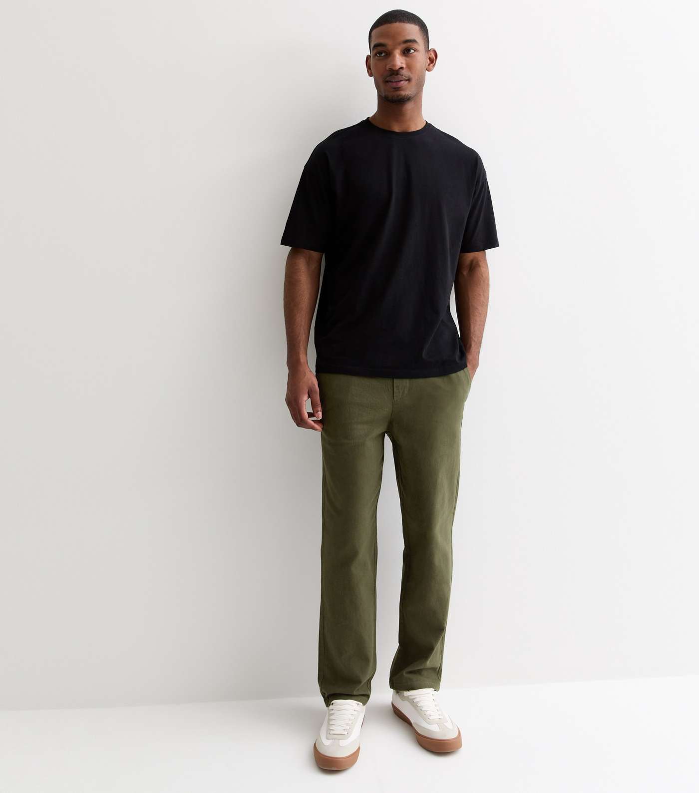 Only & Sons Green Cotton-Linen Blend Trousers Image 3