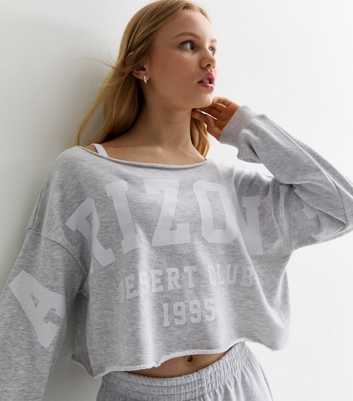 Girls Grey Arizona Print Off Shoulder Sweatshirt