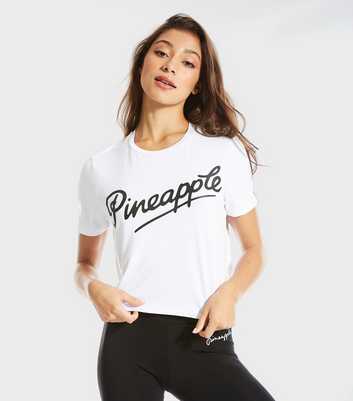 Pineapple White Logo Crop T-Shirt