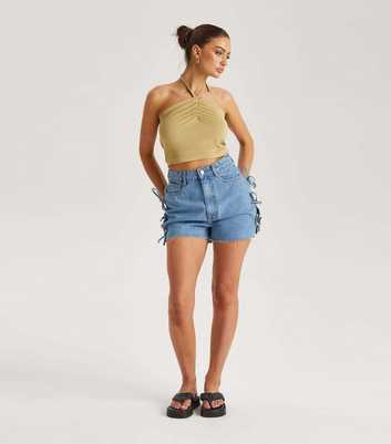 Urban Bliss Blue Tie Side Denim Shorts