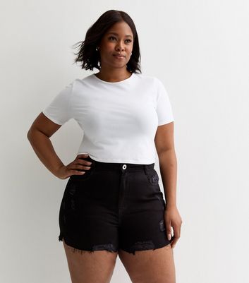 Curve denim shorts deals