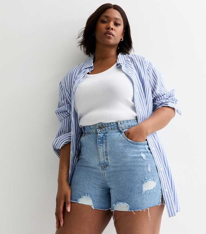 Urban Bliss Curve Ripped Denim Shorts