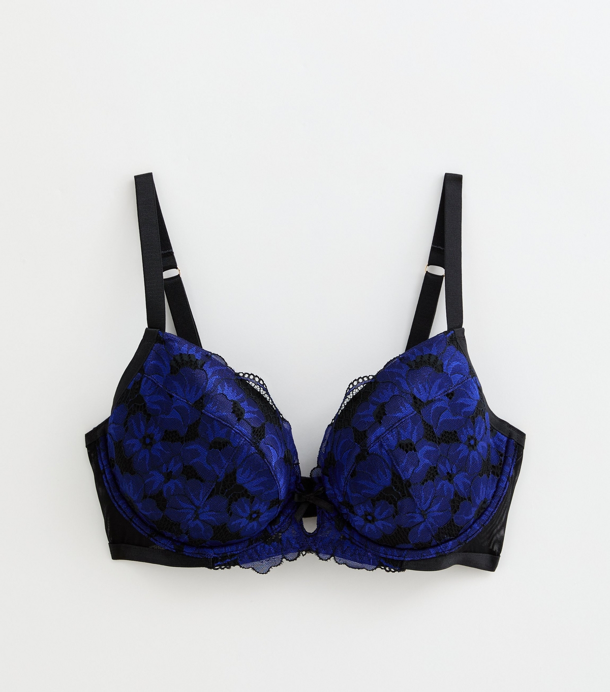 Women's Indigo DD+ Floral Lace Plunge Bra New Look