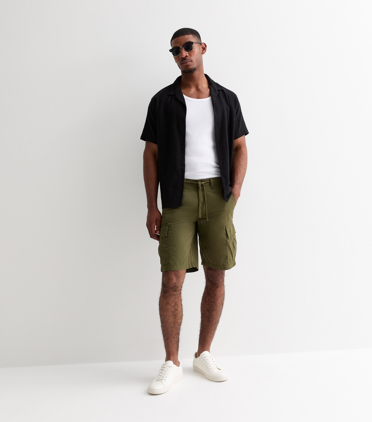 Men's Khaki Cargo Shorts Only and Sons New Look