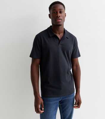 Only & Sons Navy Linen-Blend Short Sleeve Resort Shirt