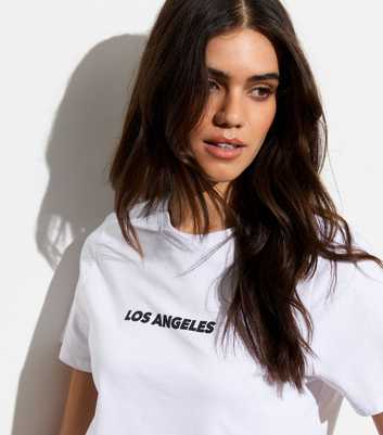 White Cotton Los Angeles Logo T-Shirt