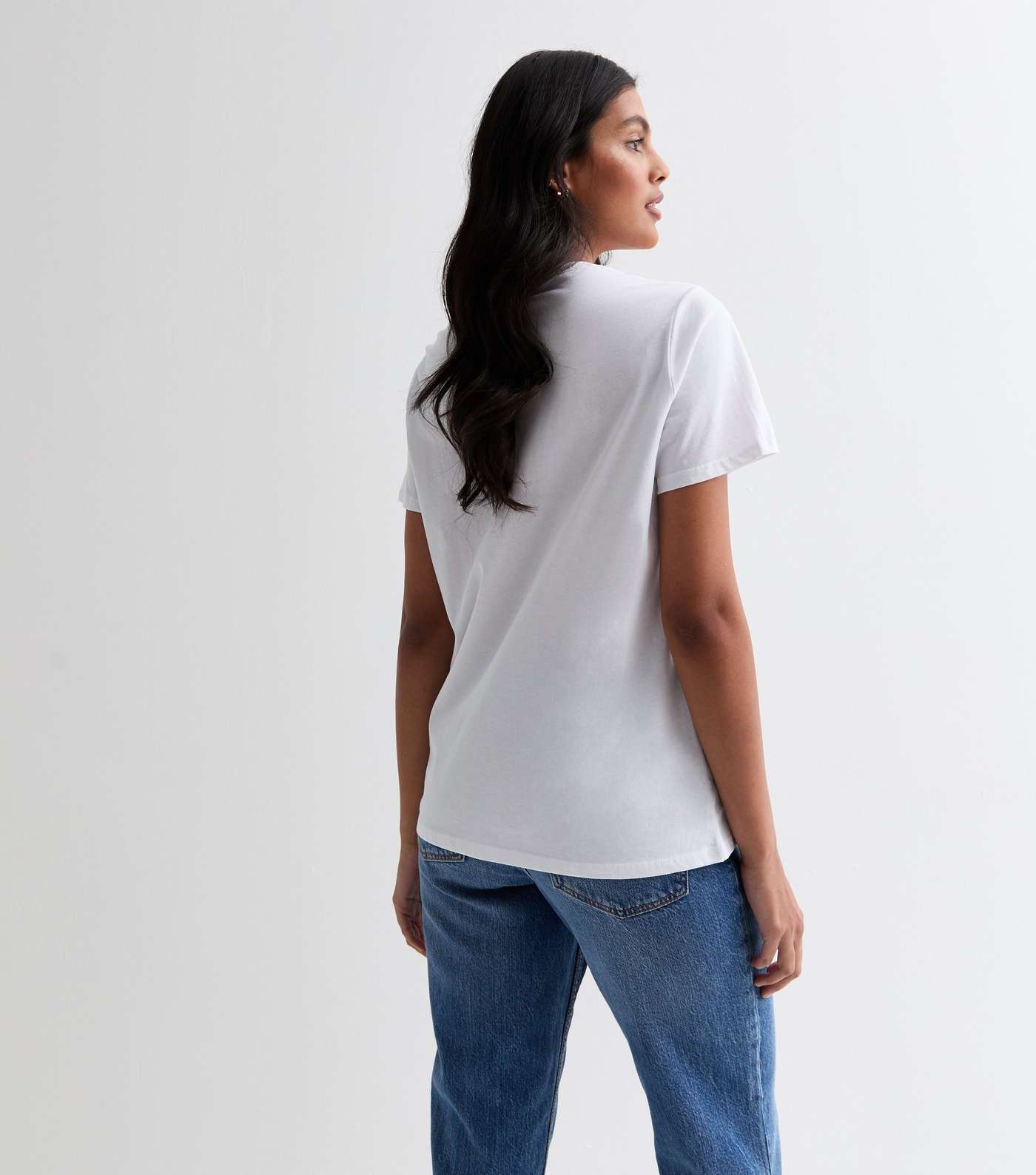 White Cotton Bluebelle Print T-Shirt Image 4