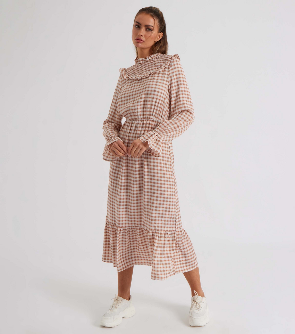Women's Off White Check Print Maxi Dress Urban Bliss New Look