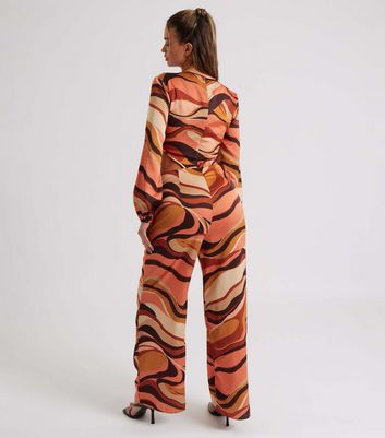 Urban Bliss Red Swirl Print Jumpsuit New Look