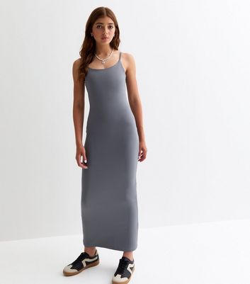 Grey Girls Maxi Dress New Look