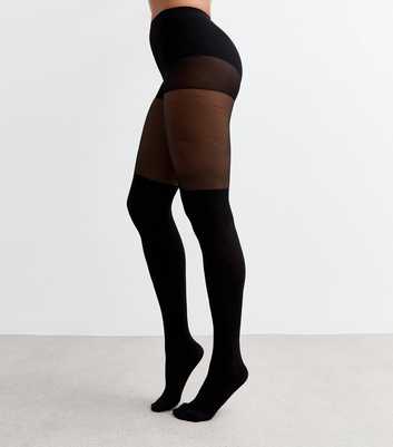 Black Mock Suspender Tights