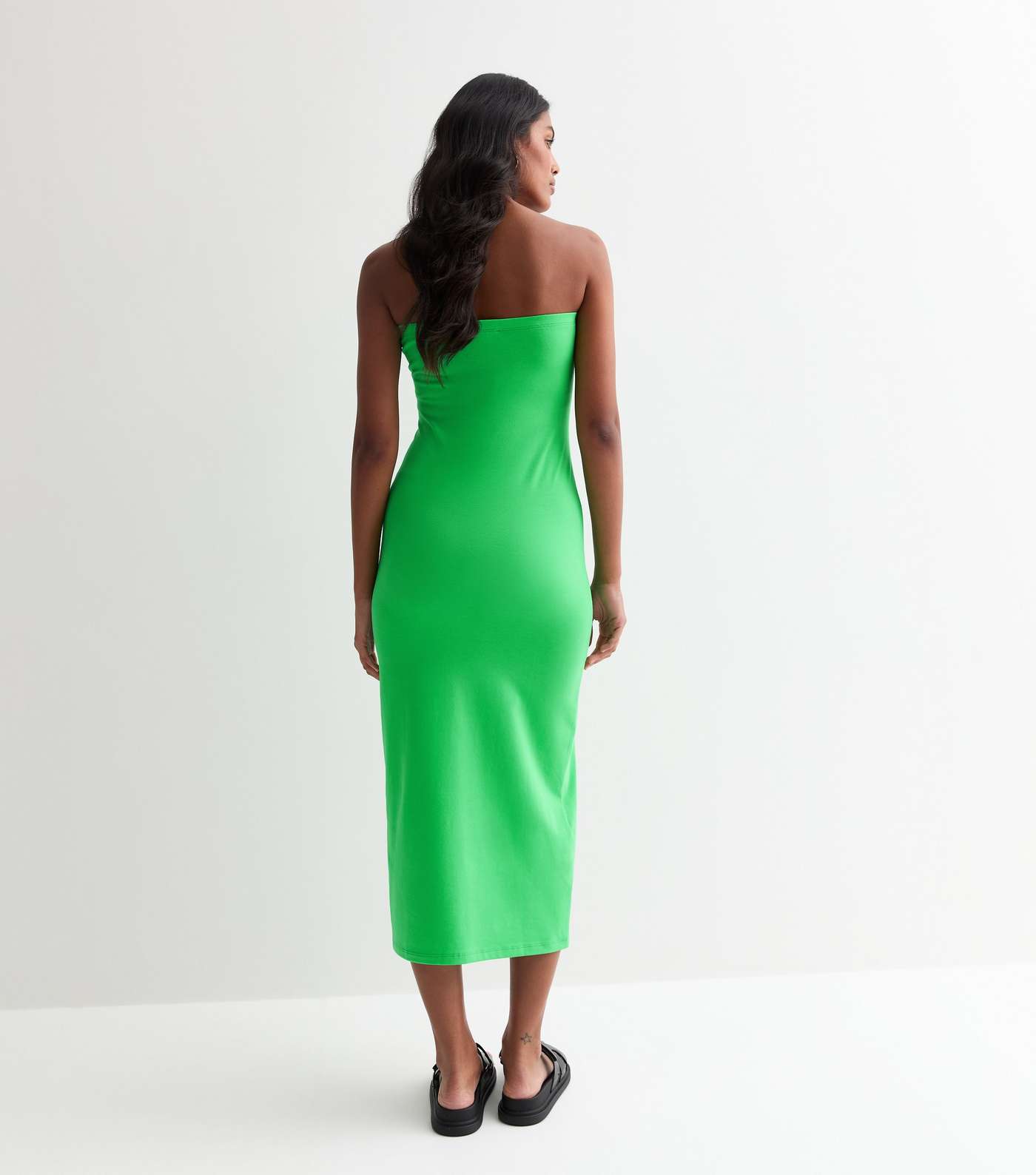 Green Jersey Bandeau Midi Dress Image 4