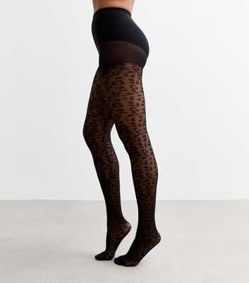 Black Leopard Print Fashion Tights