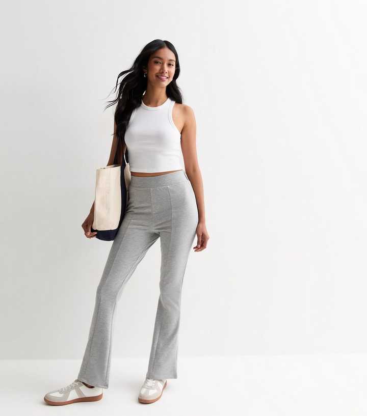 Light Grey Kick Flare Joggers