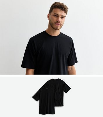 2 Pack Black Oversized T-Shirts | New Look