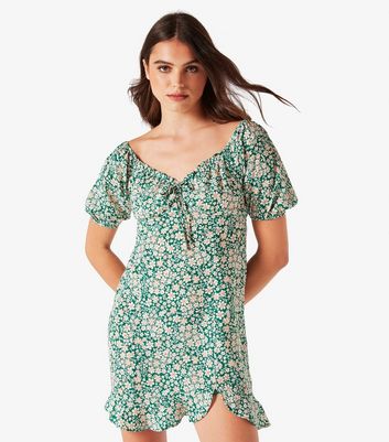 Green ditsy floral dress new look best sale