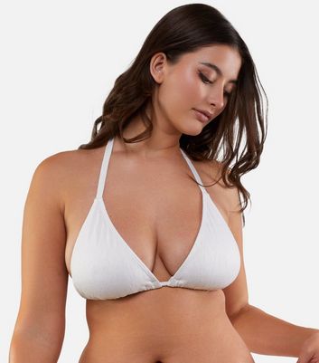 Peek & Beau White Triangle Bikini Top New Look