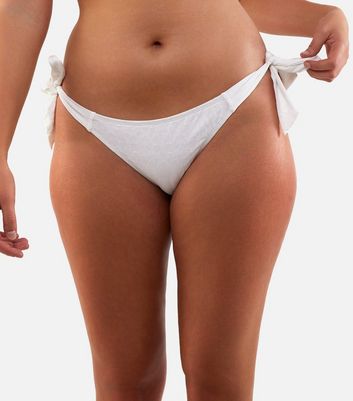 Peek & Beau White Side-Tie Bikini Bottoms New Look