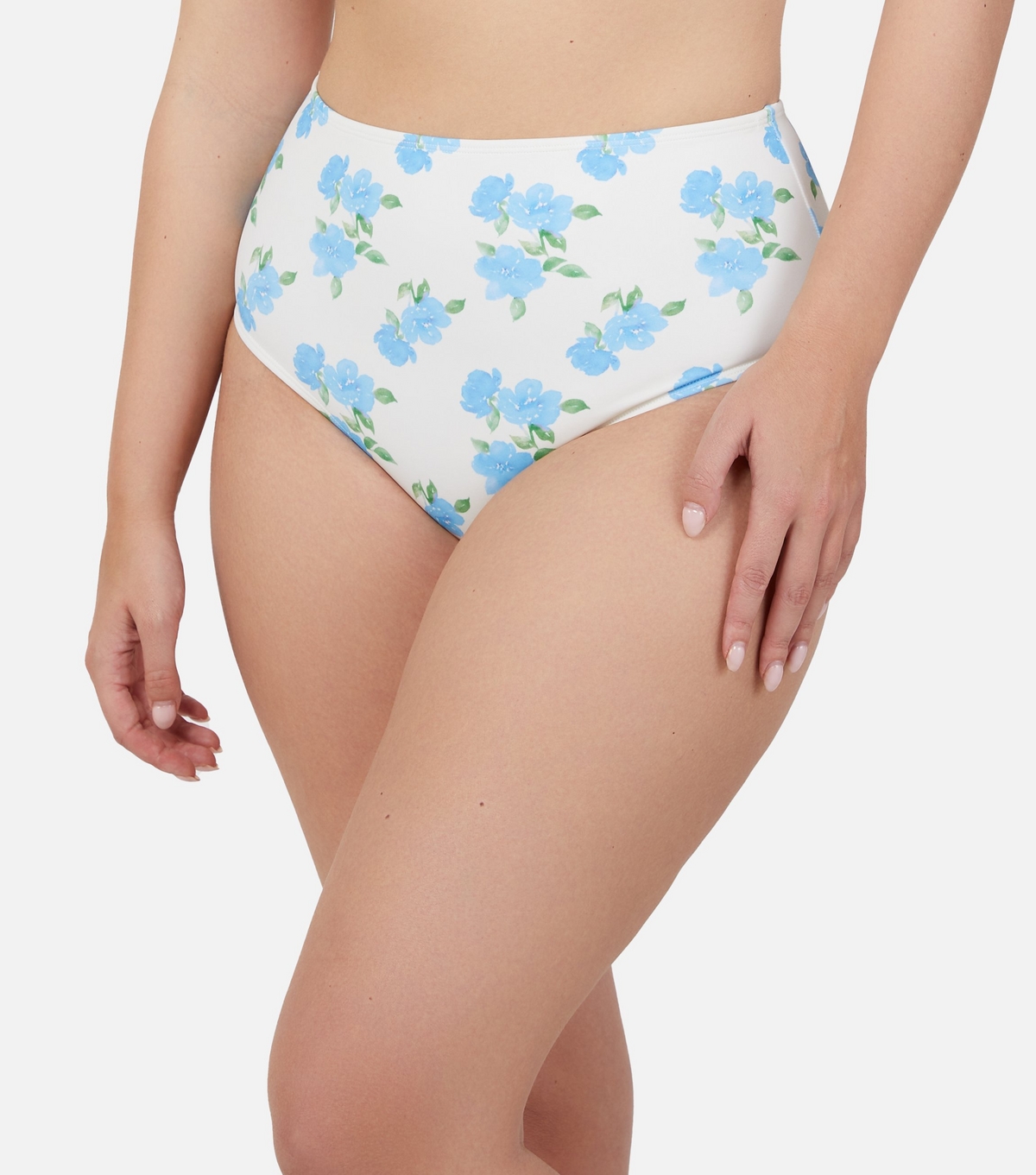 Women's Peek & Beau Blue Floral High-Waisted Bikini Bottoms Peek & Beau New Look