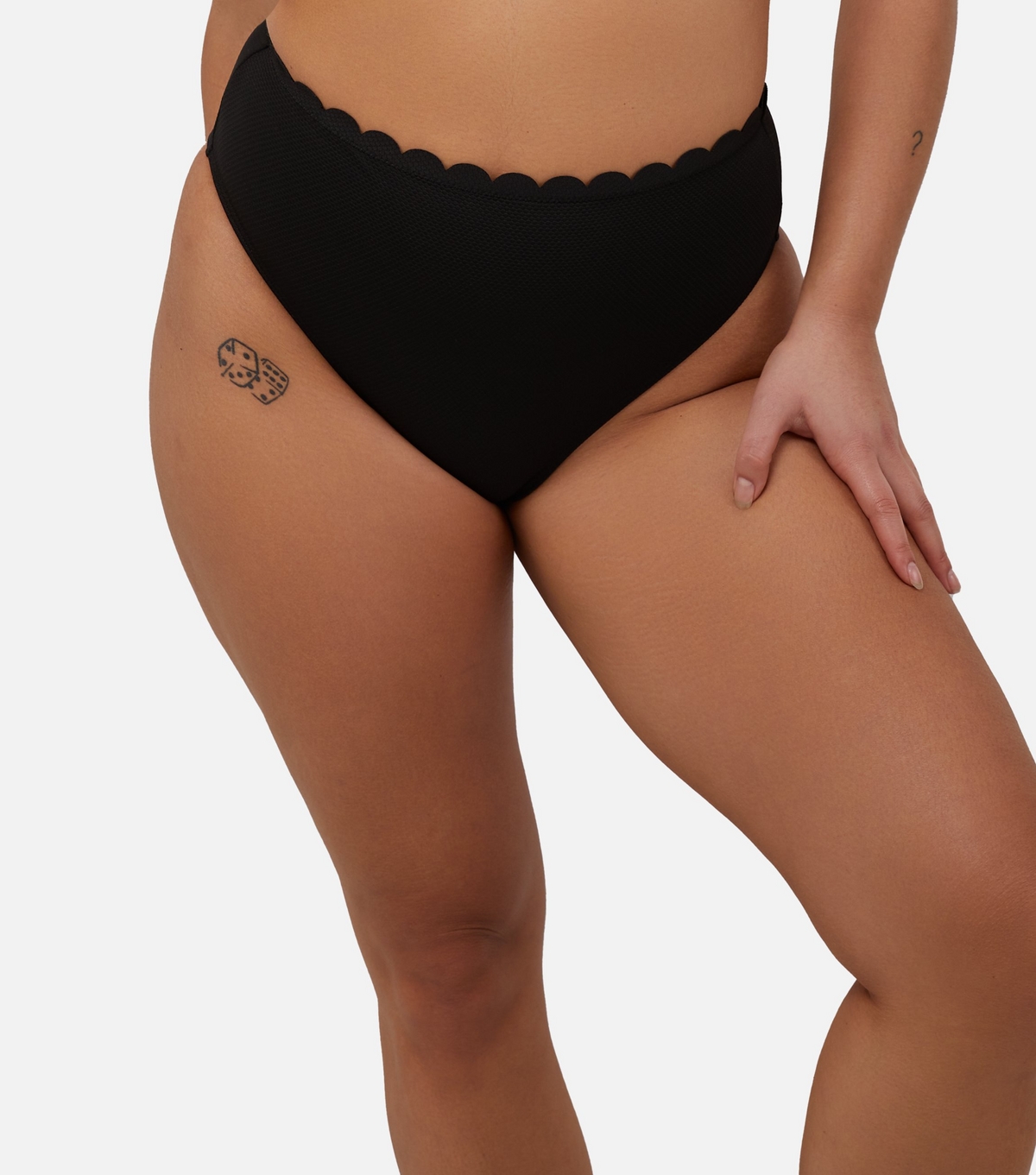 Women's Black Scallop High Waist Bikini Bottoms Peek & Beau New Look