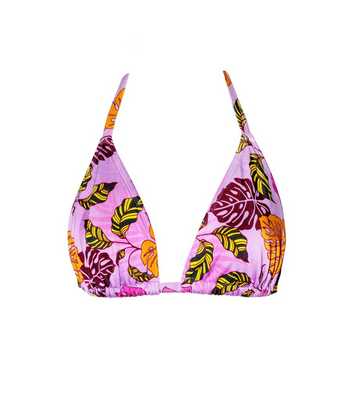 Peek & Beau Pink Palm Print Bikini Top