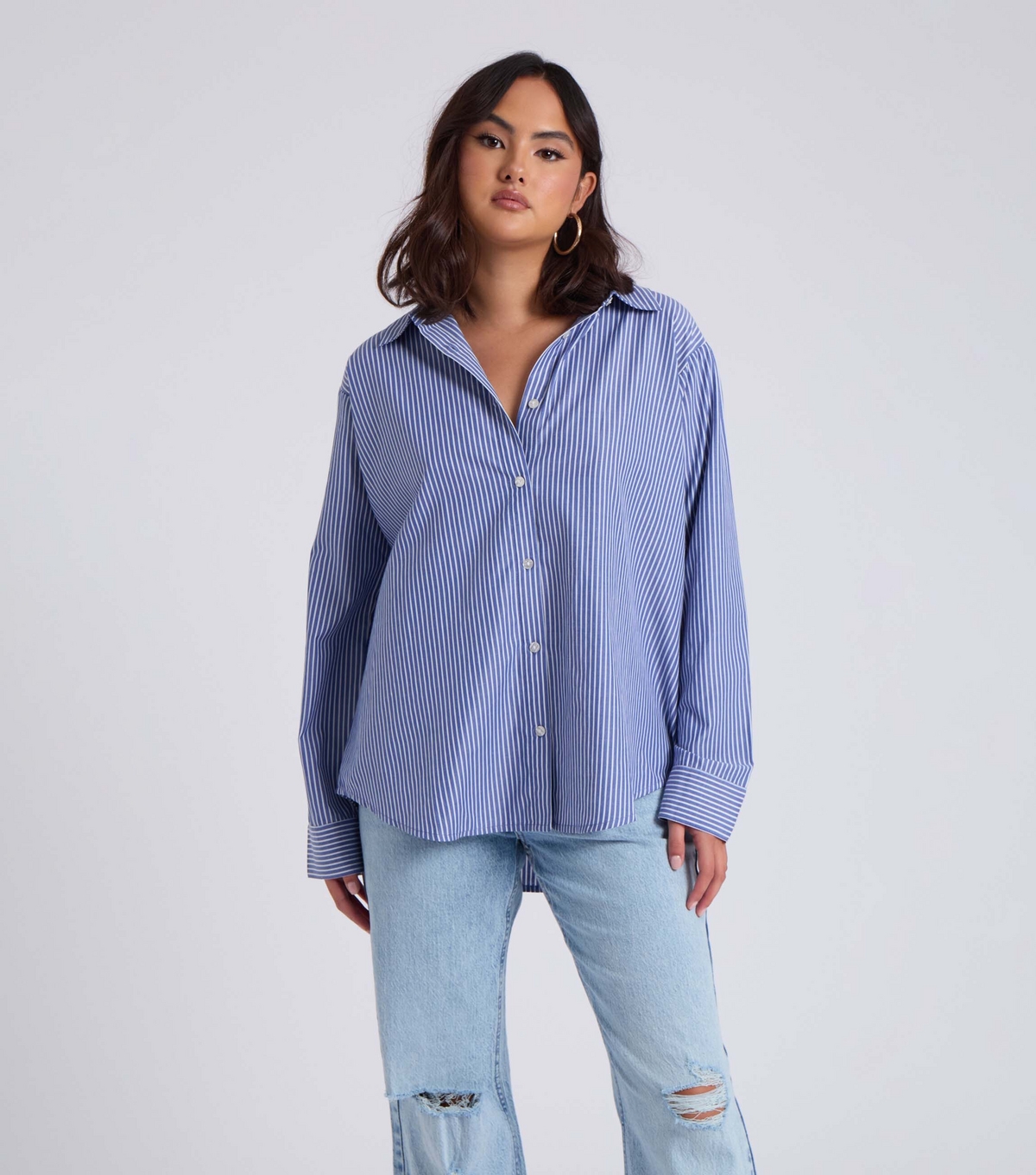 Urban Bliss Women's Pale Blue Blue Oversized Shirt New Look Uk Size 14