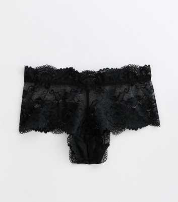 Black Floral-Lace Knicker Shorts 