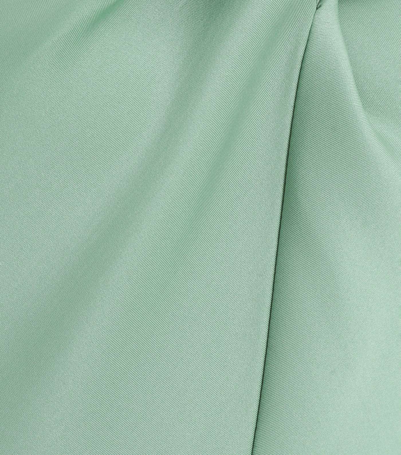 QUIZ Light Green Halter Midi Dress Image 4