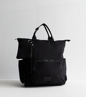 Black Top Handle Backpack New Look