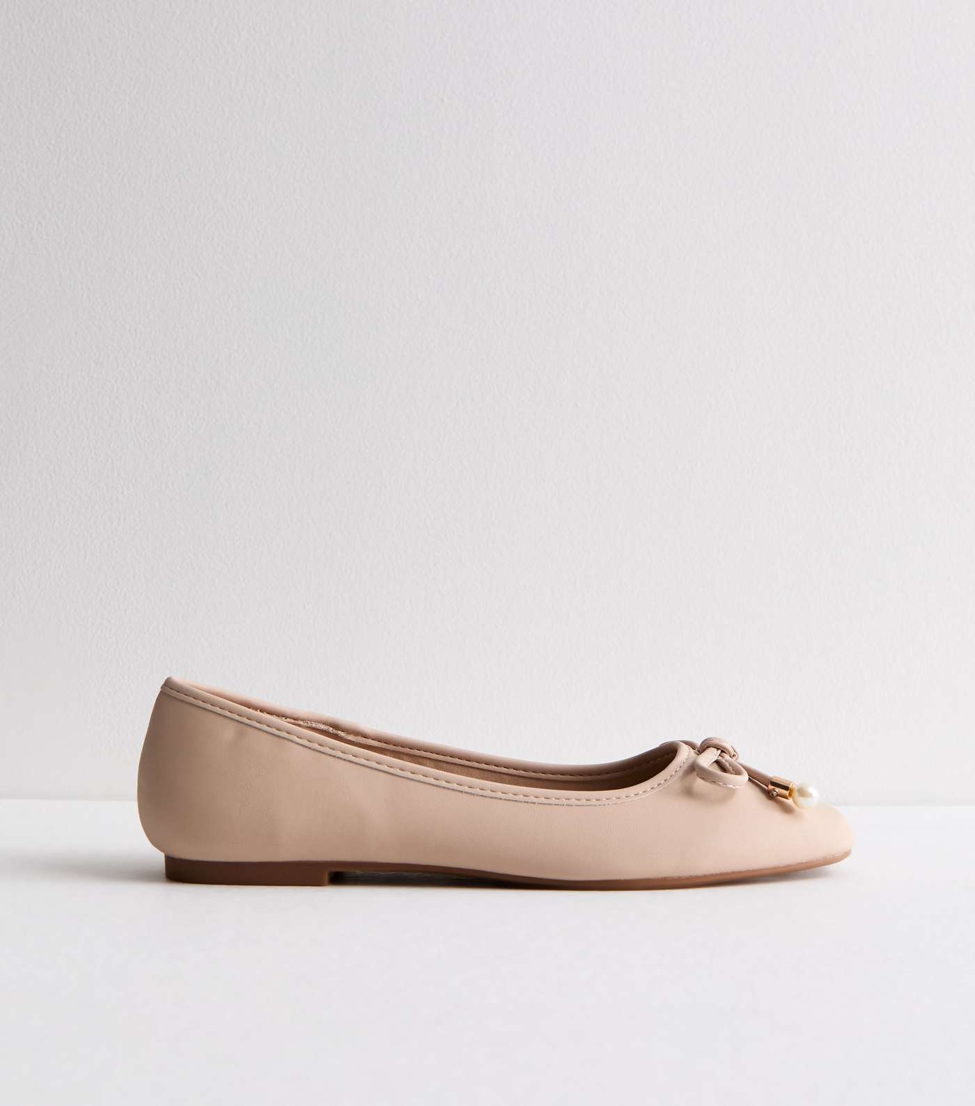 Truffle Pale Pink Faux Pearl Ballerina Pumps Image 5