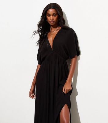 Plus size black v neck dress hotsell