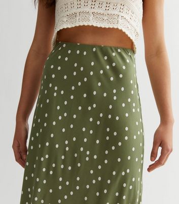 Khaki polka dot skirt hotsell