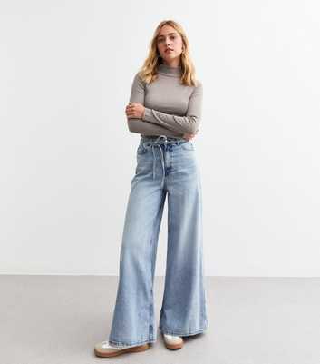 Pale Blue Palazzo Wide Leg Jeans