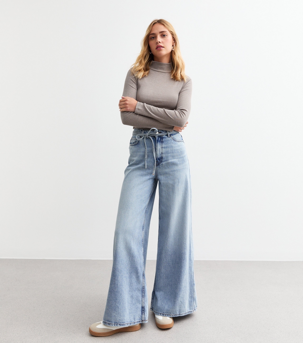 Women's Pale Blue Palazzo Wide Leg Jeans New Look