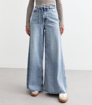 Pale Blue Palazzo Wide Leg Jeans New Look