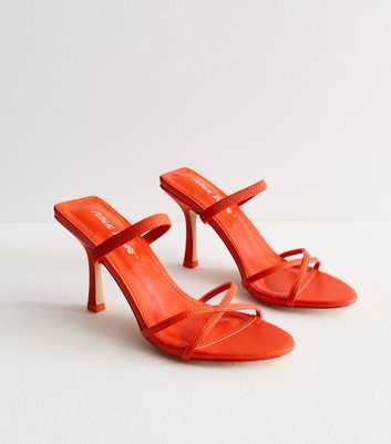 Public Desire Mid Pink Slip-On Open-Toe Heeled Sandals