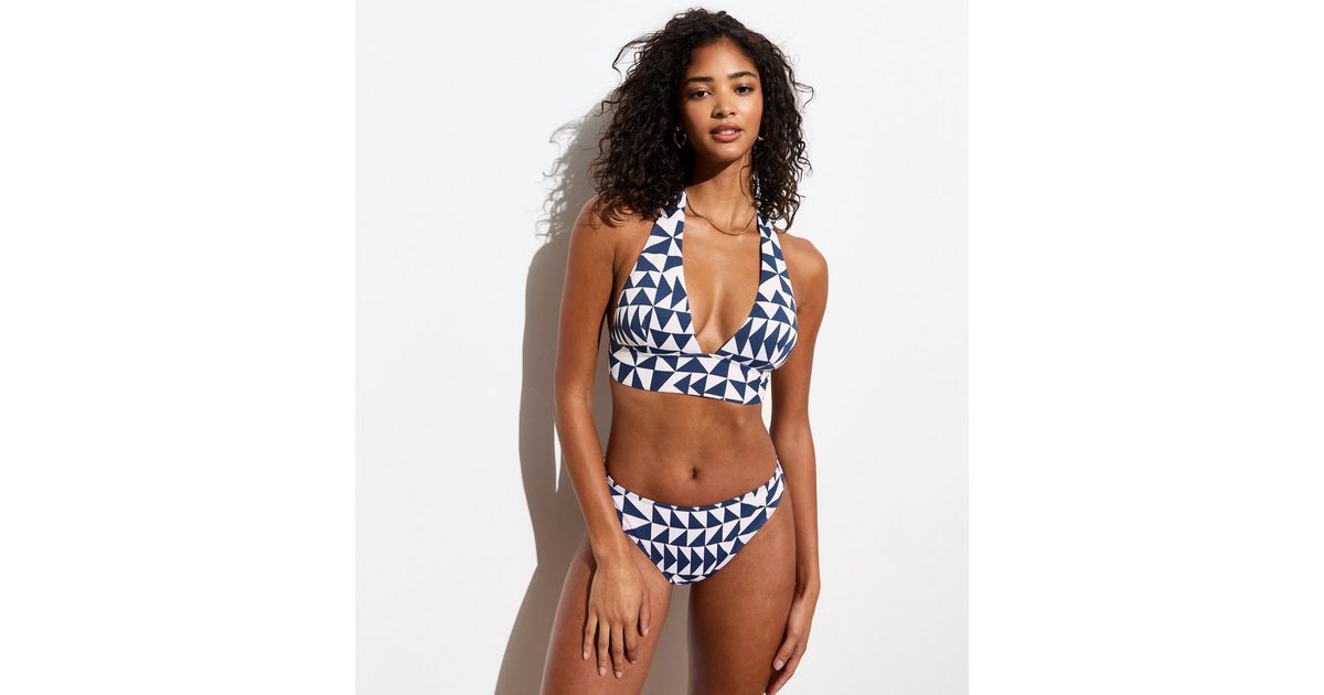 Refreshing Halter Triangle Floral Print Bikini Set Low Rise Swimwear