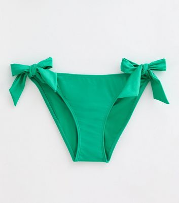 Green Side-Tie Bikini Bottoms New Look