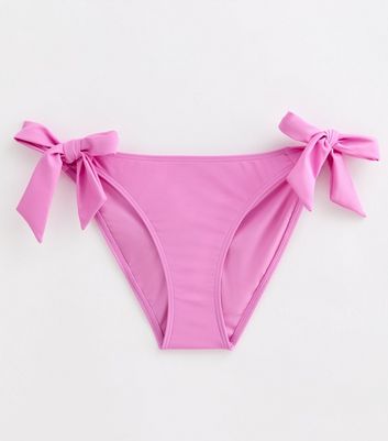 Pink Side-Tie Bikini Bottoms New Look