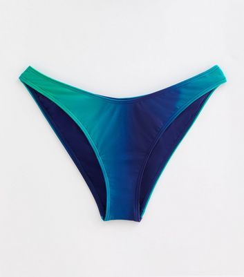 Green Ombré-Print Bikini Bottoms New Look