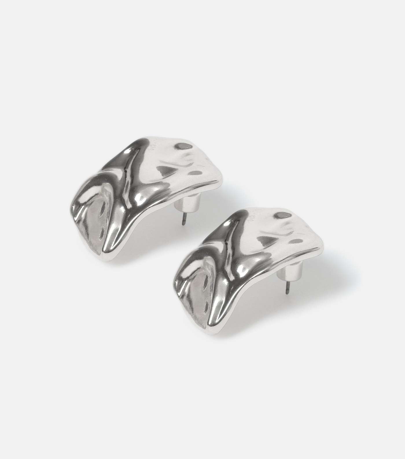 Freedom Silver Molten Stud Earrings Image 2