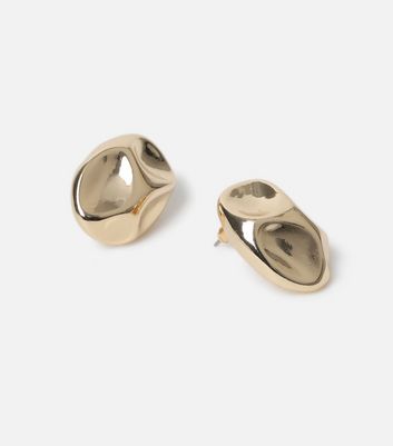 Muse Gold Molten Stud Earrings New Look