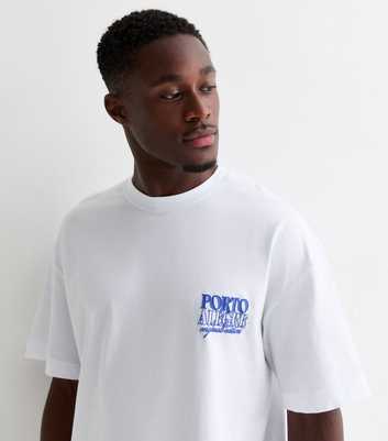 Jack & Jones White Cotton Short Sleeve Porto Slogan T-Shirt