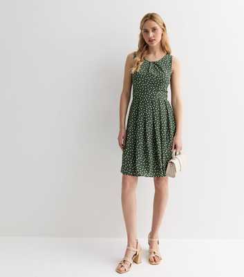 Gini London Green Floral Print Sleeveless Mini Dress
