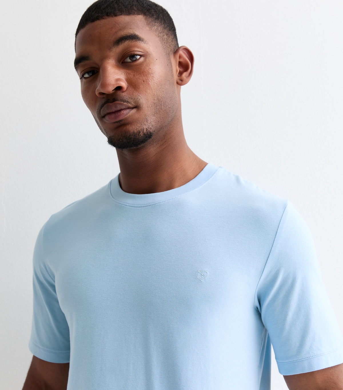 Men's Blue Premium Stretch-Cotton T-Shirt Jack & Jones New Look