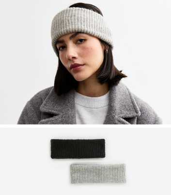 Pack Of 2 Rib Knitted Headbands