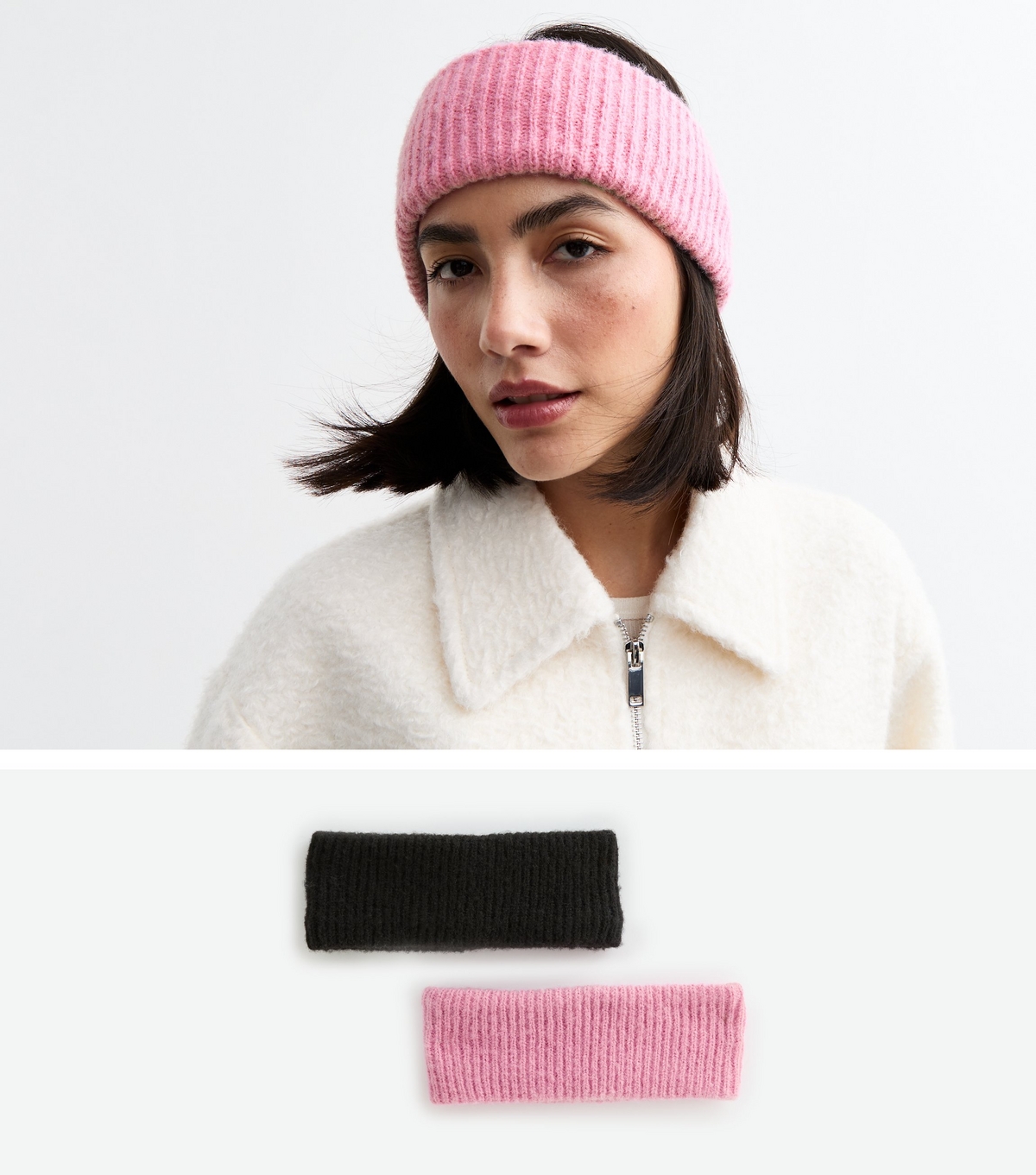 Pack Of 2 Rib Knitted Headbands New Look