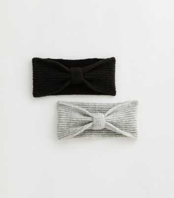 Pack of 2 Knotted Rib Knit Stretch Headbands