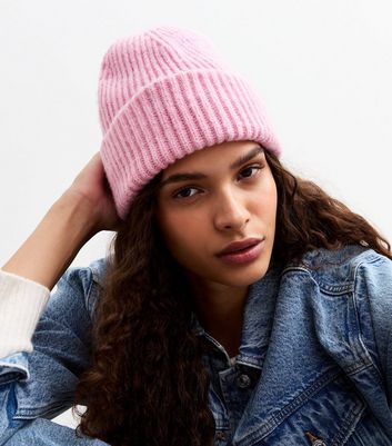 Pink beanie cap on sale