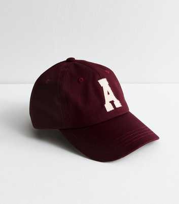 Burgundy Collegiate Varsity Letter A Cap 